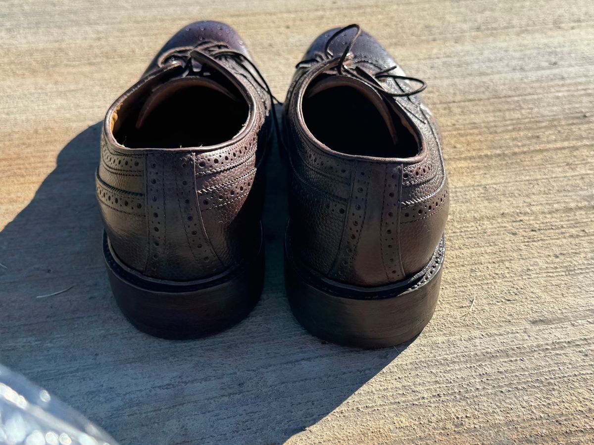 Photo by BamaBoyinTx on December 11, 2024 of the Johnston & Murphy Wingtip in Horween Football.