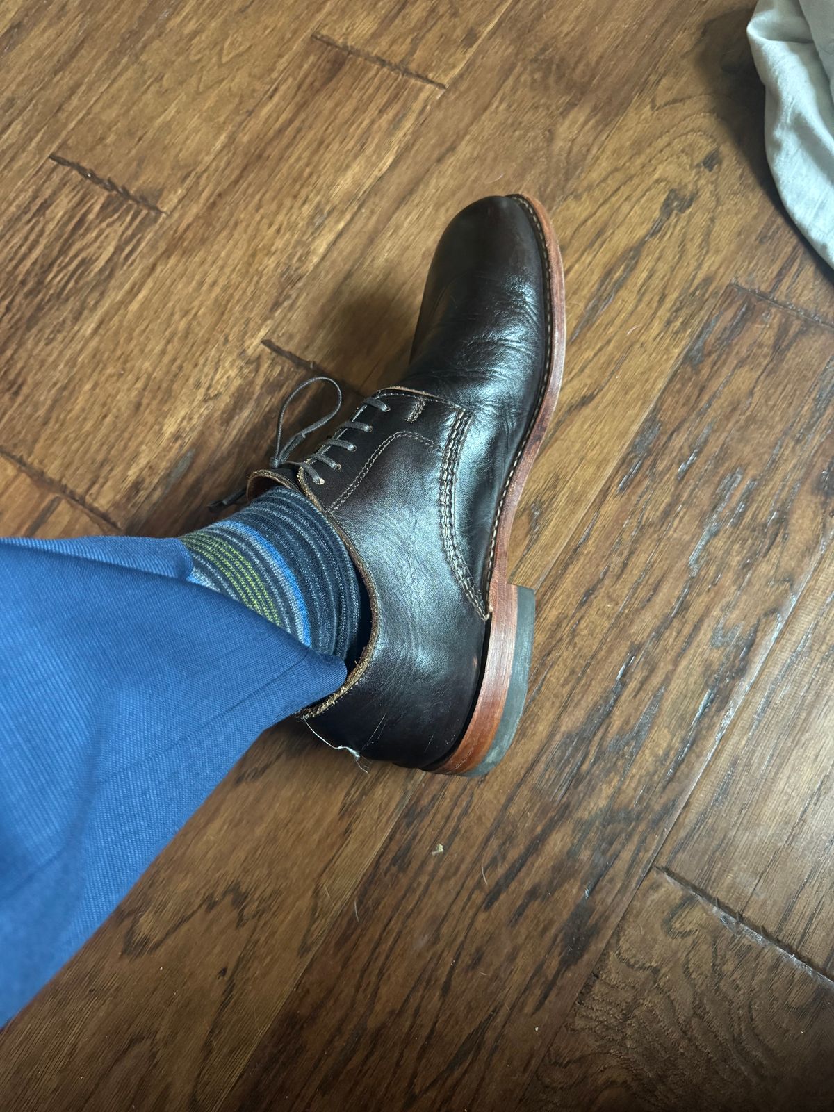 Photo by BamaBoyinTx on August 5, 2024 of the Wolverine 1000 Mile Derby in Horween Arabica Lux Calfskin.