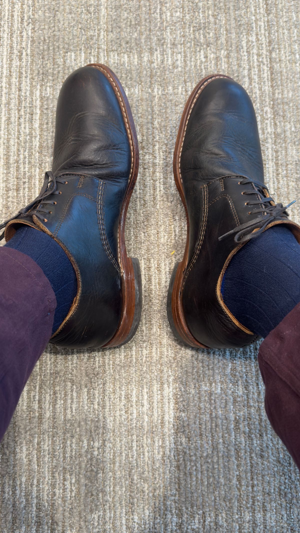 Photo by BamaBoyinTx on September 8, 2025 of the Wolverine 1000 Mile Derby in Horween Arabica Lux Calfskin.