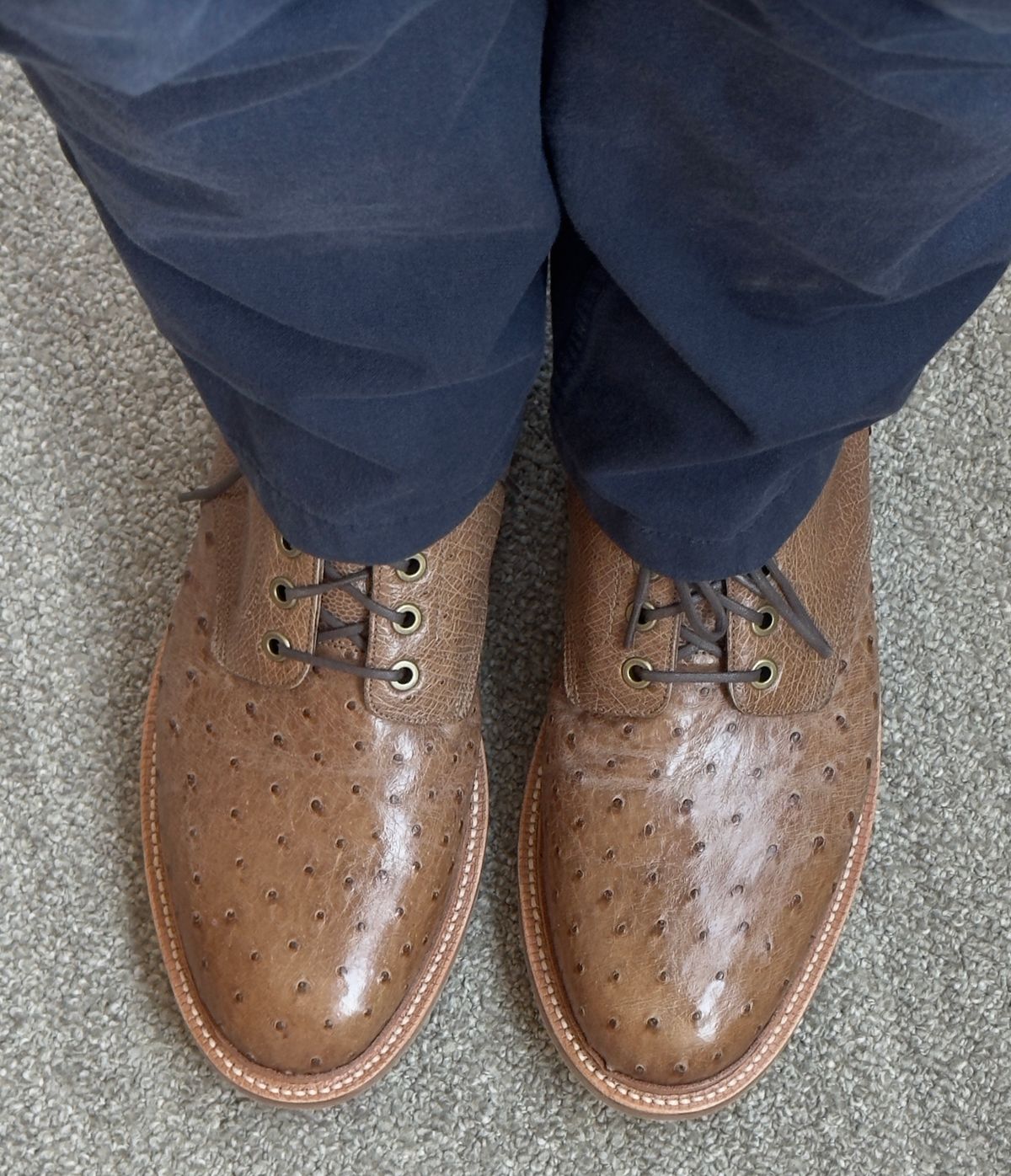 Photo by BamaBoyinTx on September 15, 2025 of the Grant Stone Diesel Boot in Ranger Ostrich.