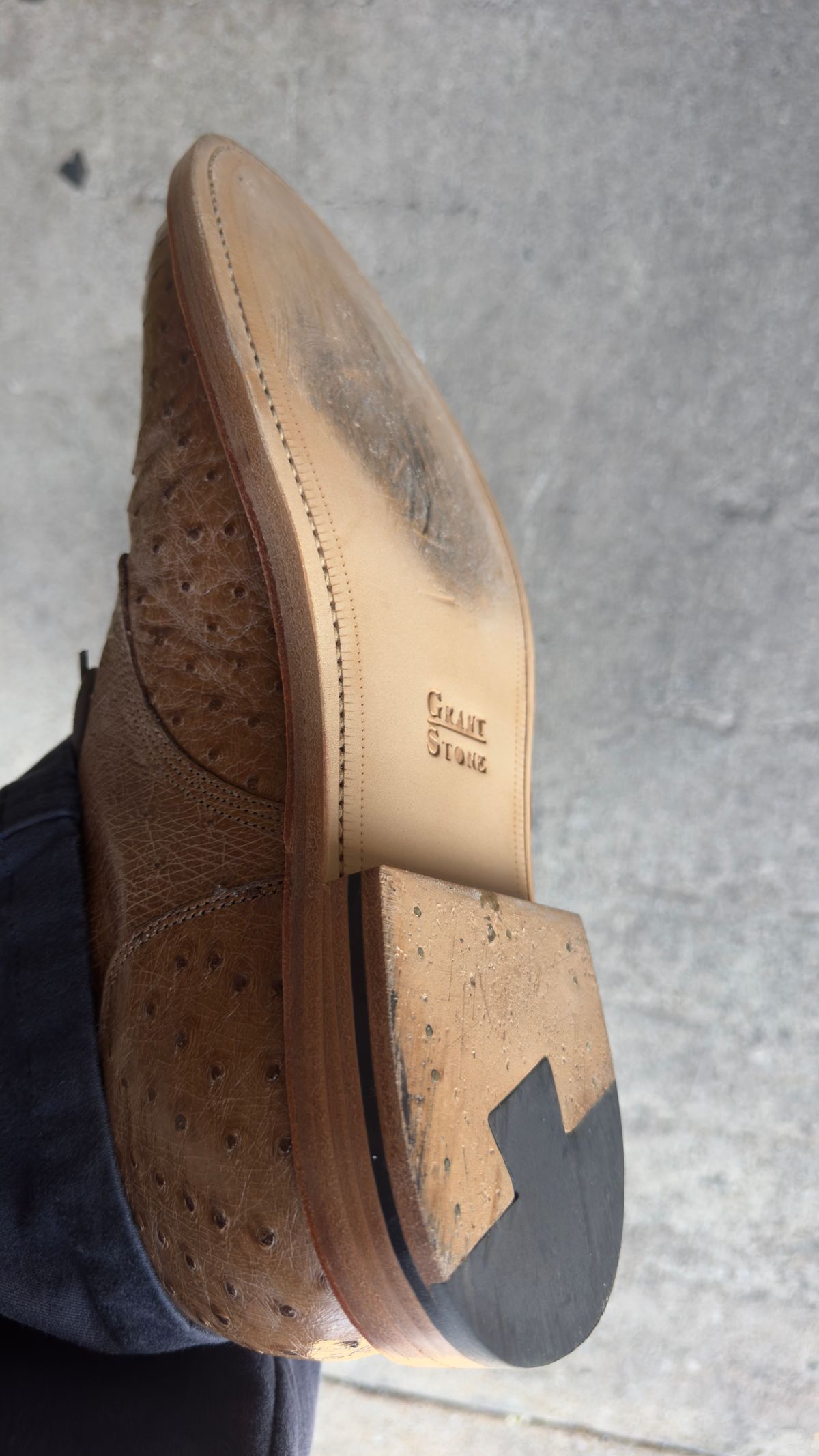 Photo by BamaBoyinTx on September 15, 2025 of the Grant Stone Diesel Boot in Ranger Ostrich.