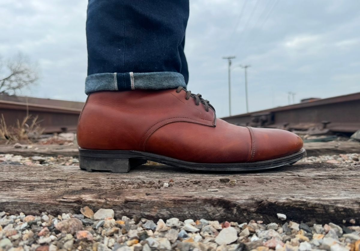 Photo by BamaBoyinTx on January 4, 2025 of the Viberg Halkett in Cognac French Calf.