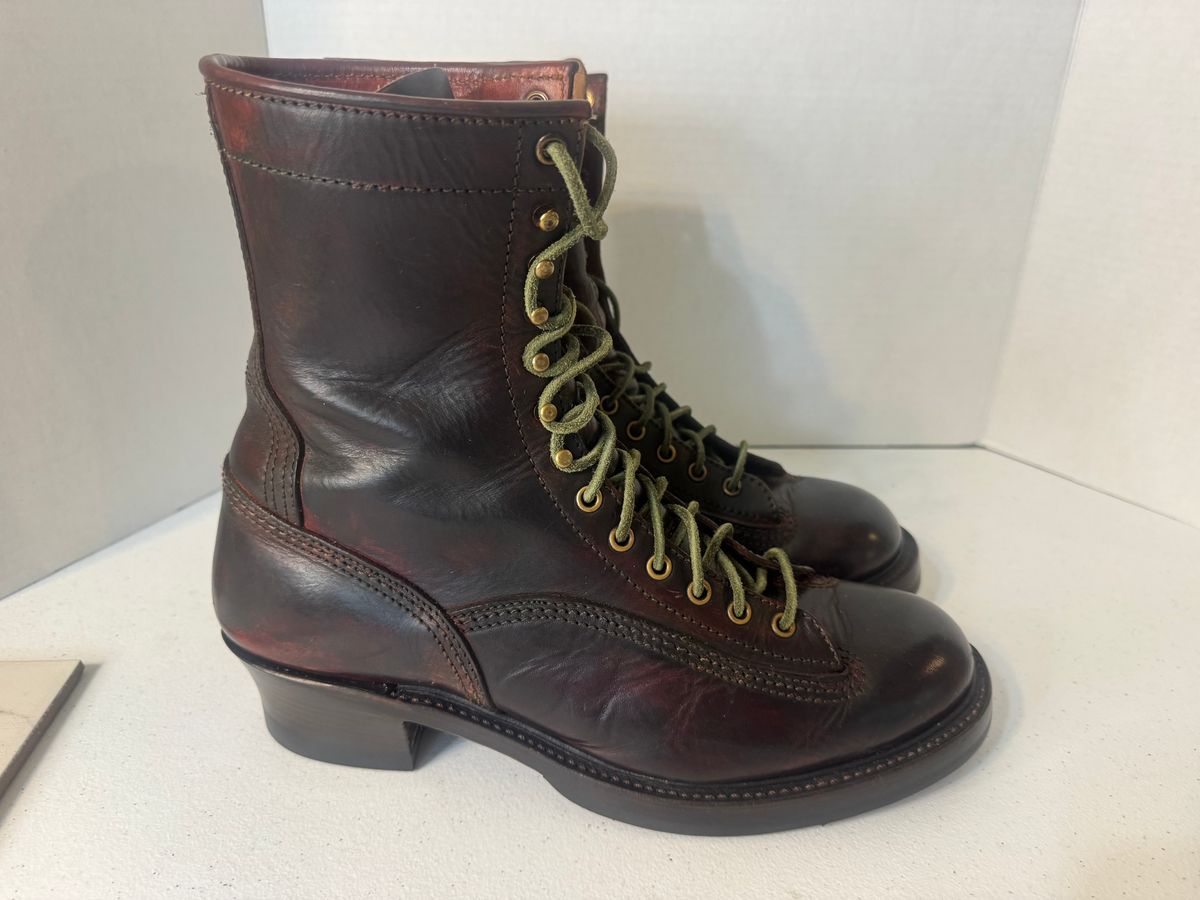 Photo by BamaBoyinTx on May 26, 2025 of the John Lofgren Donkey Puncher Boots in Badalassi Carlo Bone Minerva Liscio.