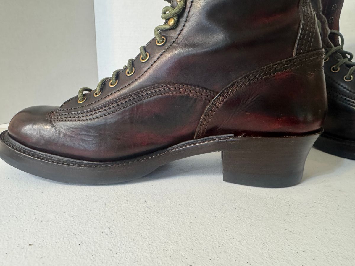 Photo by BamaBoyinTx on May 26, 2025 of the John Lofgren Donkey Puncher Boots in Badalassi Carlo Bone Minerva Liscio.