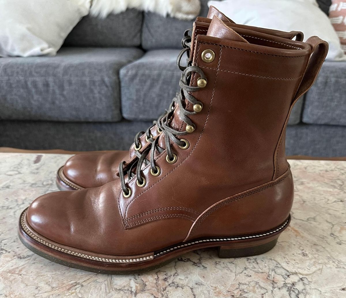 Photo by BamaBoyinTx on August 29, 2025 of the Quan Shoemaker Custom Model in Maryam Toscanello TPR Horsebutt.