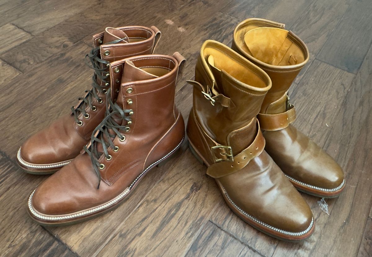 Photo by BamaBoyinTx on August 23, 2025 of the Quan Shoemaker Custom Model in Maryam Toscanello TPR Horsebutt.