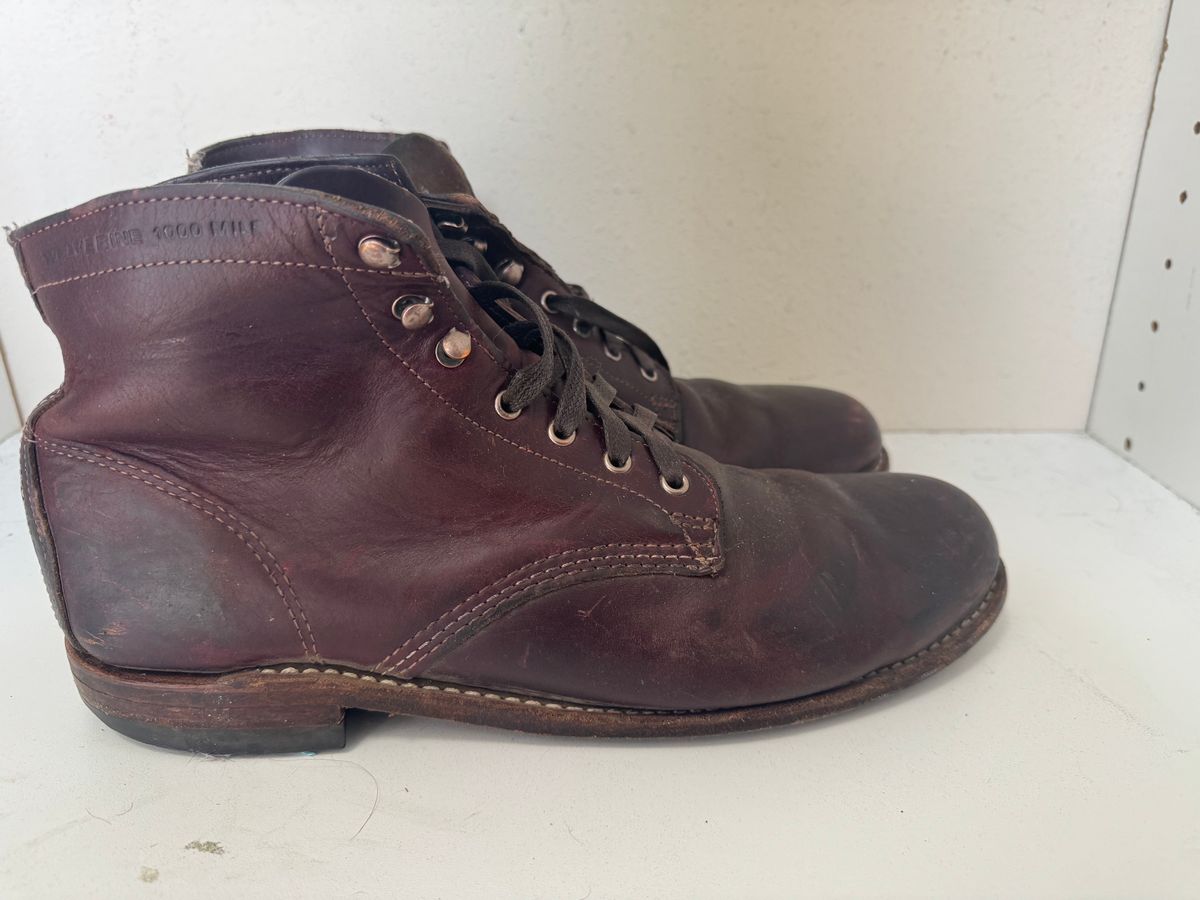 Photo by BamaBoyinTx on March 27, 2018 of the Wolverine 1000 Mile in Horween Color 8 Chromexcel.