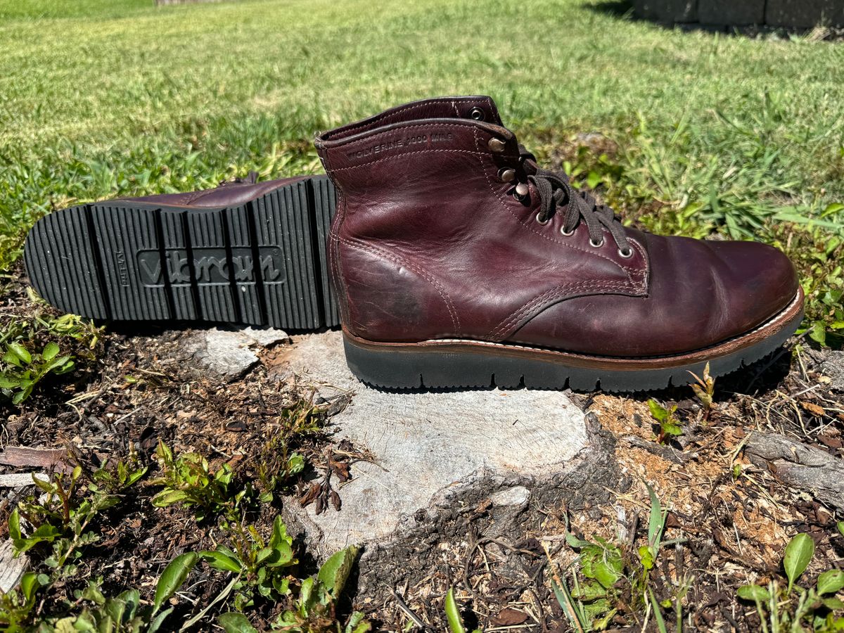 Photo by BamaBoyinTx on September 8, 2024 of the Wolverine 1000 Mile in Horween Color 8 Chromexcel.