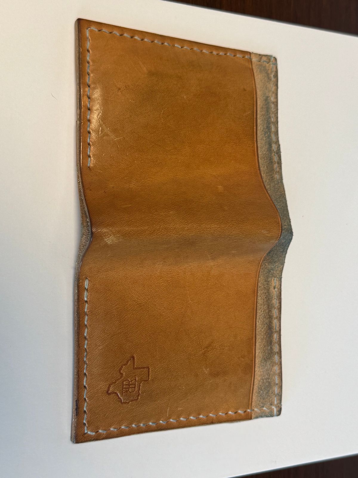 Photo by BamaBoyinTx on December 11, 2024 of the RR Texas Leather Custom wallet in Badalassi Carlo Bone Minerva Liscio.