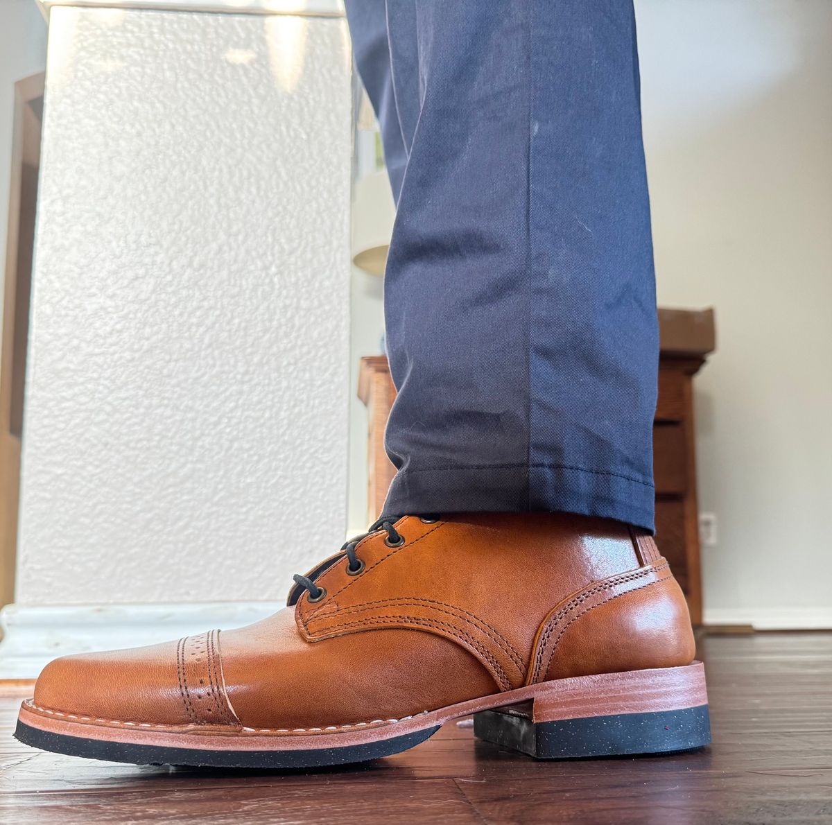 Photo by BamaBoyinTx on May 13, 2026 of the Nicks Lace Up Heritage in Horween Acorn Aspen Double Horsefront.