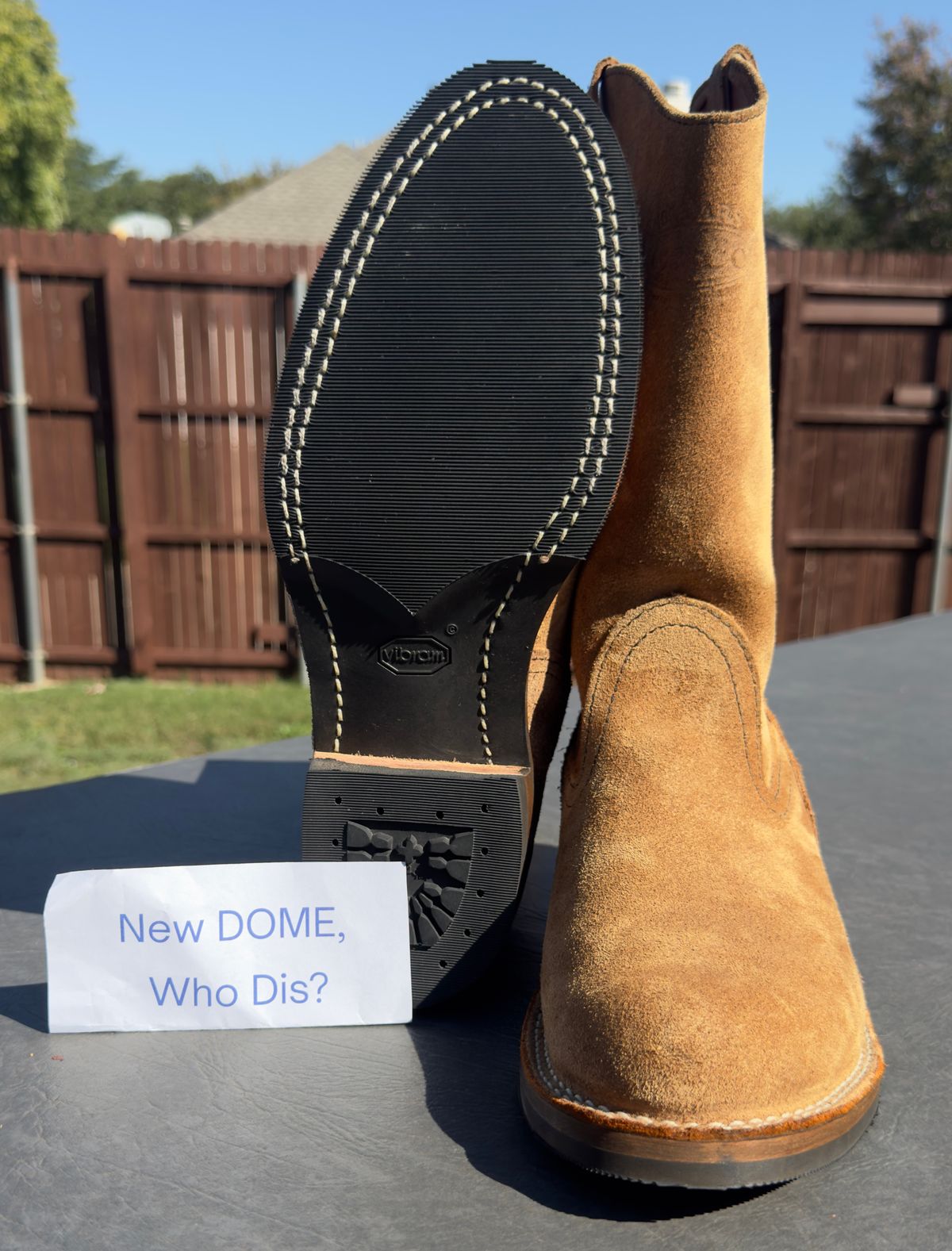 Photo by BamaBoyinTx on October 2, 2025 of the Wesco Morrison in Seidel British Tan Domain Roughout.