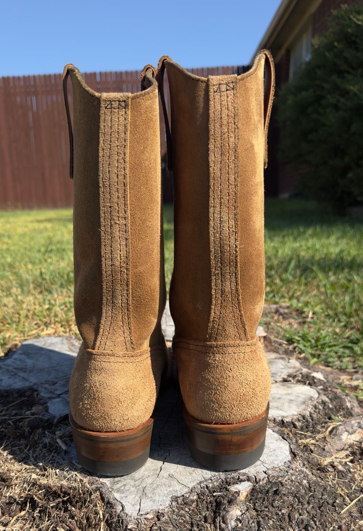 Photo by BamaBoyinTx on October 2, 2025 of the Wesco Morrison in Seidel British Tan Domain Roughout.