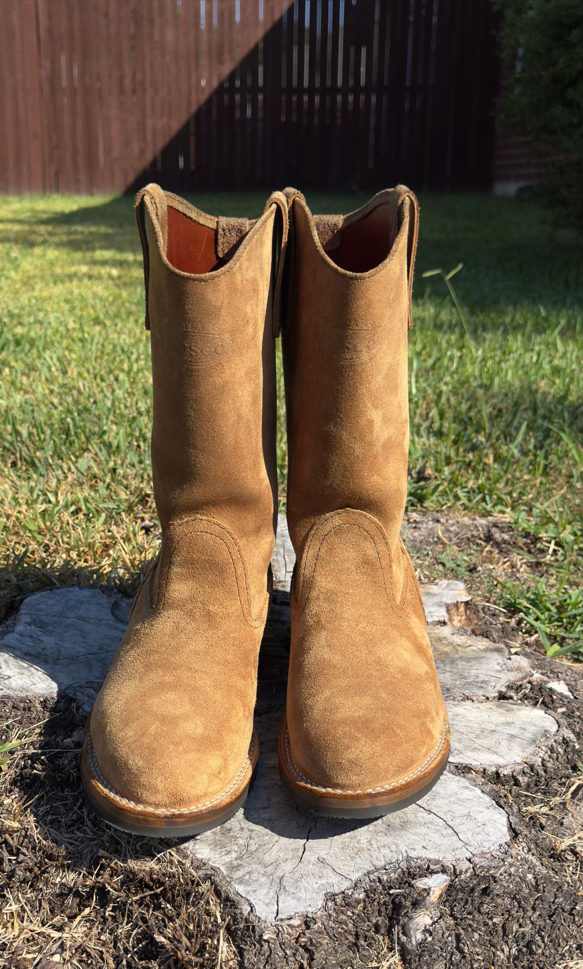 Photo by BamaBoyinTx on October 2, 2025 of the Wesco Morrison in Seidel British Tan Domain Roughout.