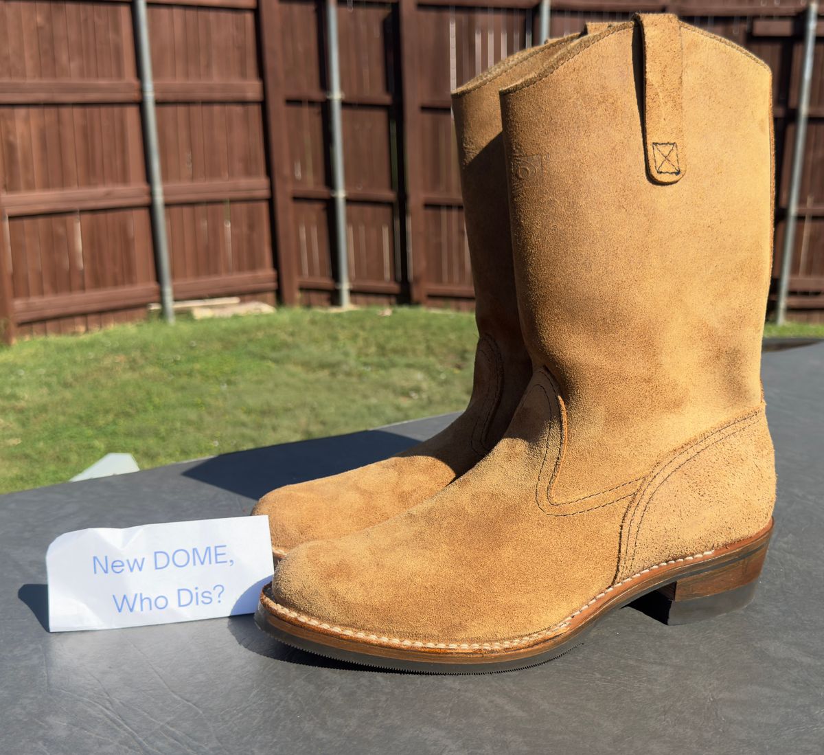 Photo by BamaBoyinTx on October 2, 2025 of the Wesco Morrison in Seidel British Tan Domain Roughout.