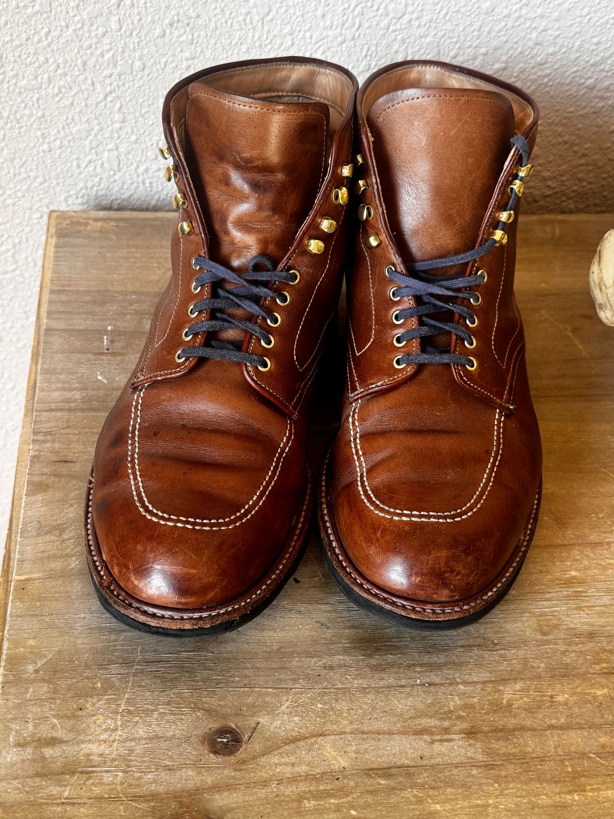 Photo by BamaBoyinTx on July 19, 2025 of the Alden Indy Boot in Horween Natural Chromexcel.