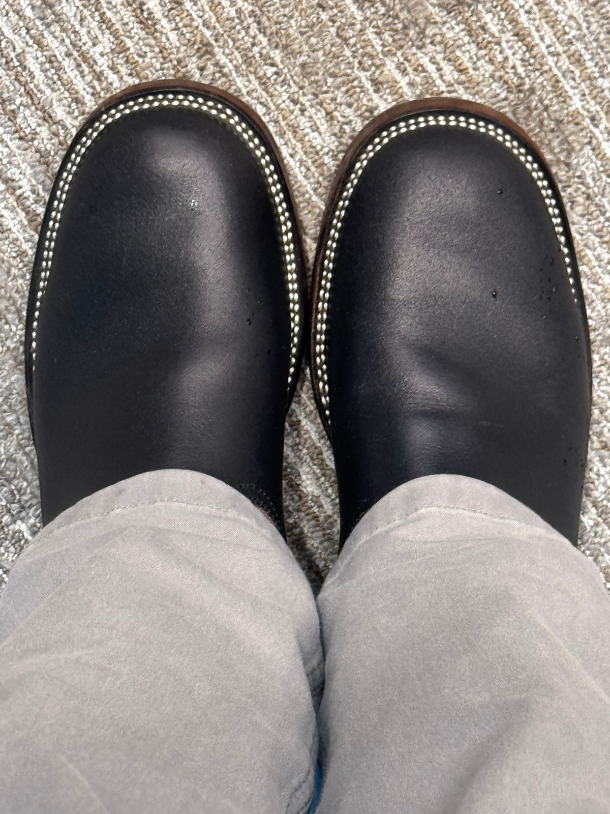 Photo by BamaBoyinTx on July 16, 2025 of the Briselblack The Keeper 'Type 2' Engineer Boot in Horween Black Waxed Flesh.