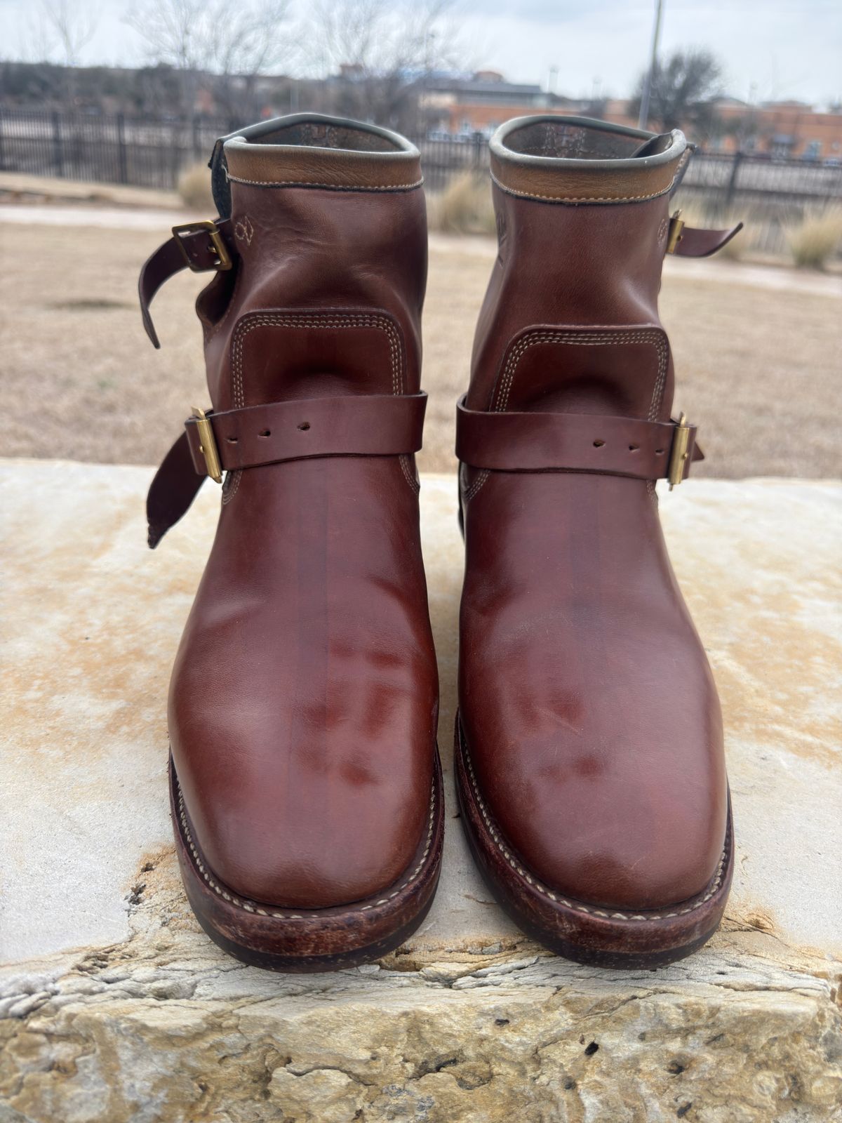 Photo by BamaBoyinTx on March 3, 2025 of the Role Club Engineer Boots in Maryam Toscanello TPR Horsebutt.