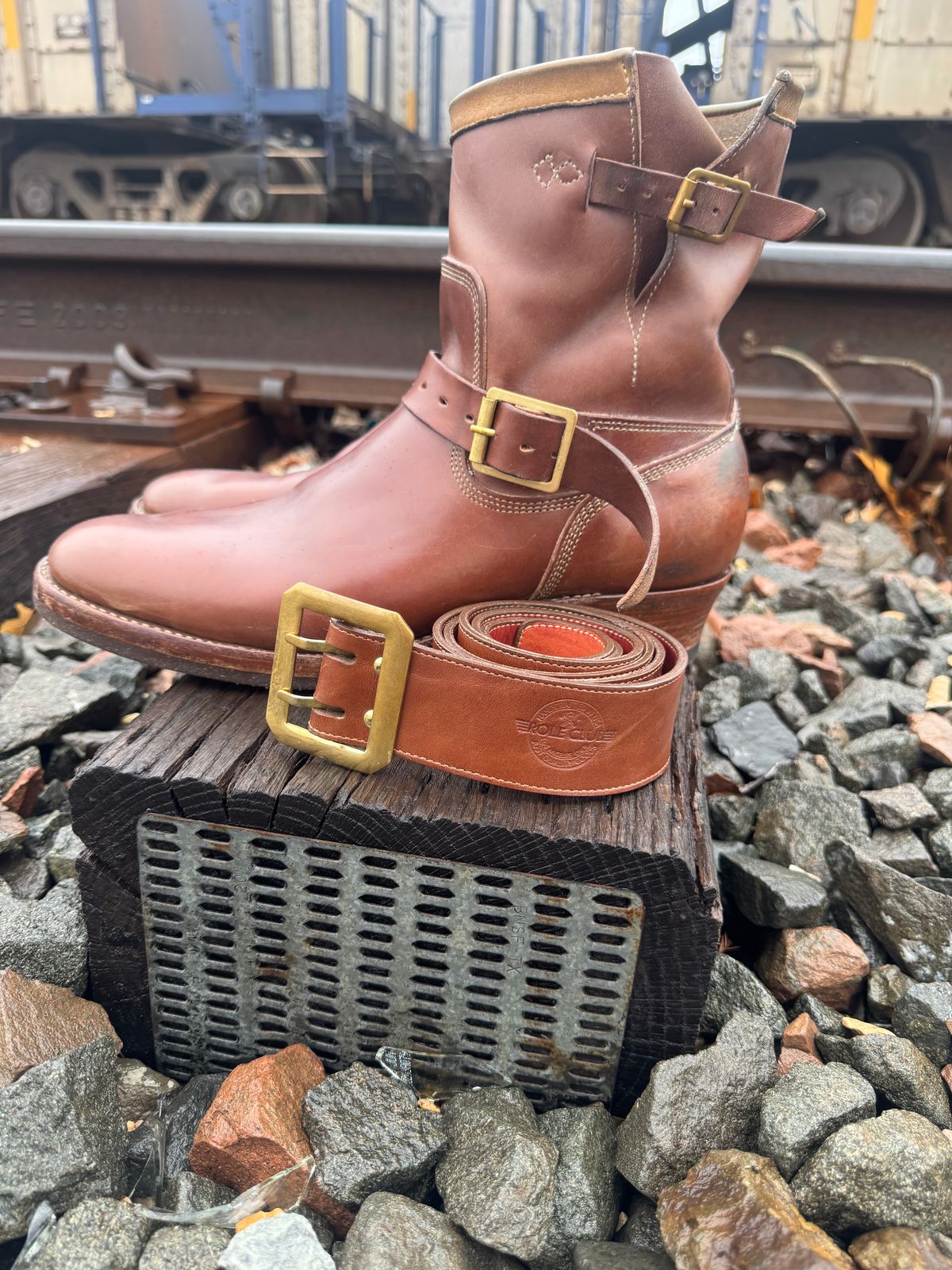 Photo by BamaBoyinTx on April 4, 2025 of the Role Club Engineer Boots in Maryam Toscanello TPR Horsebutt.