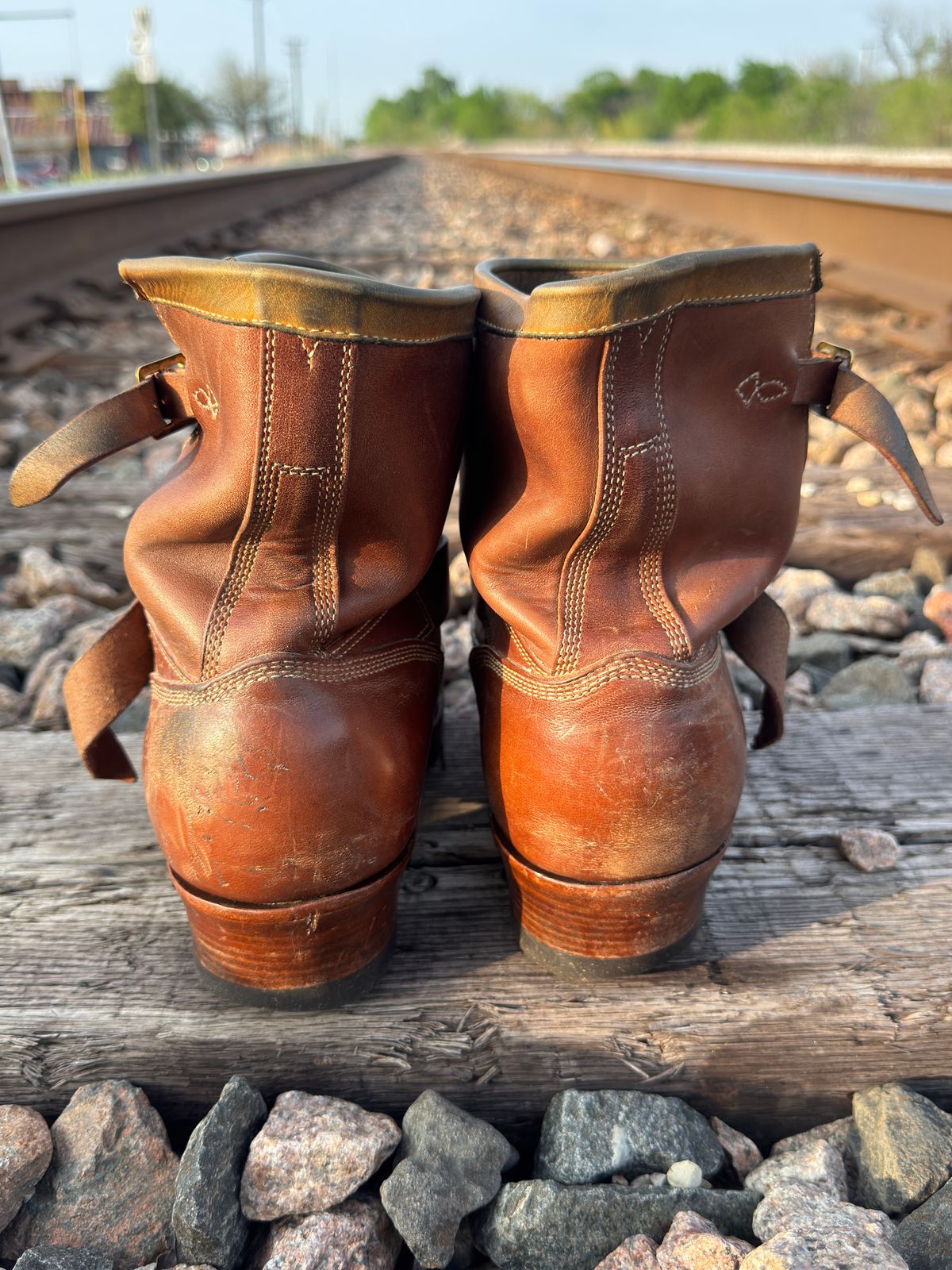 Photo by BamaBoyinTx on April 2, 2025 of the Role Club Engineer Boots in Maryam Toscanello TPR Horsebutt.