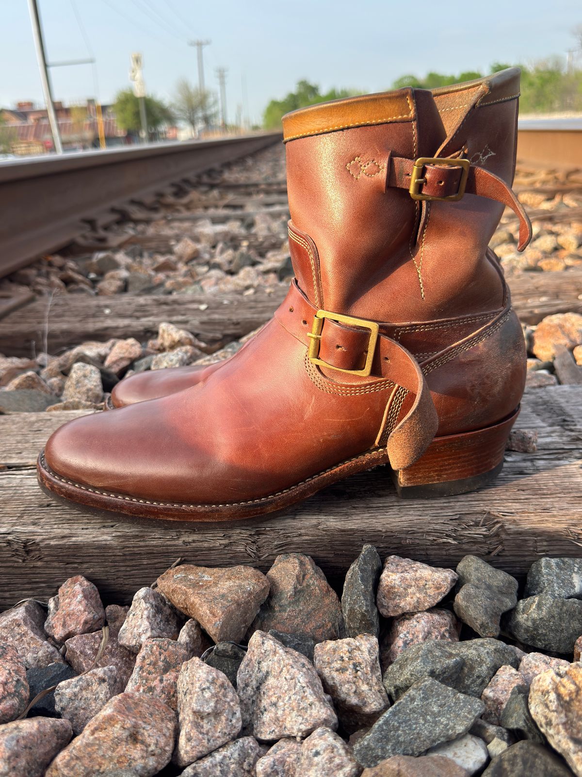 Photo by BamaBoyinTx on April 2, 2025 of the Role Club Engineer Boots in Maryam Toscanello TPR Horsebutt.