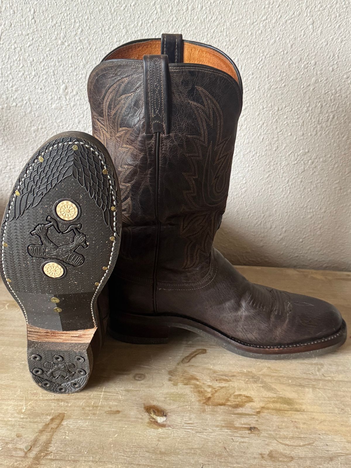 Photo by BamaBoyinTx on May 2, 2025 of the Lucchese 1883 in Lucchese Mad Dog Goat - Chocolate.