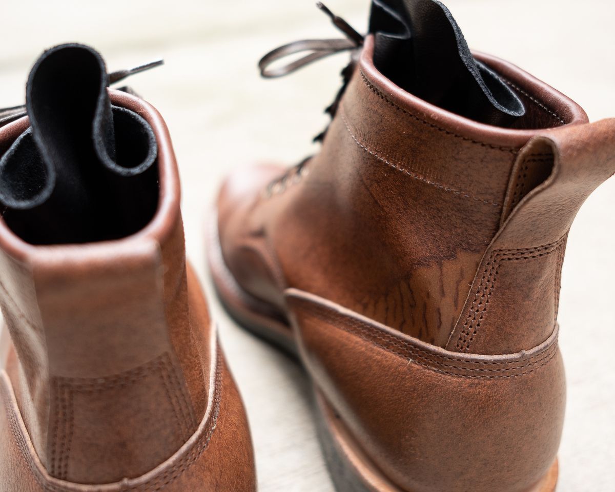 Photo by BamaBoyinTx on February 13, 2025 of the Viberg Bobcat in Horween Brown Waxed Flesh Horsebutt & Horween Black Waxed Flesh.