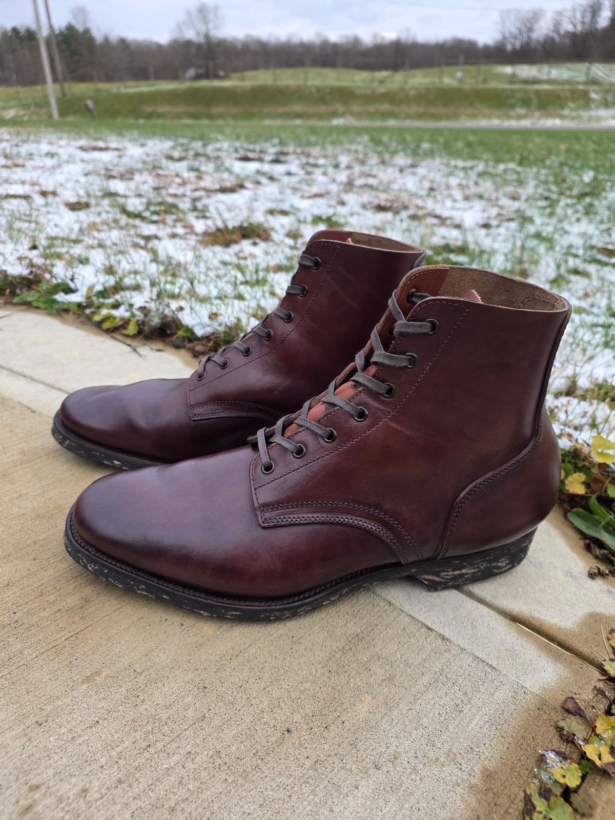 Photo by benderschweiz on November 28, 2025 of the Clinch Yeager Boots in Brown-Overdyed Horsebutt.