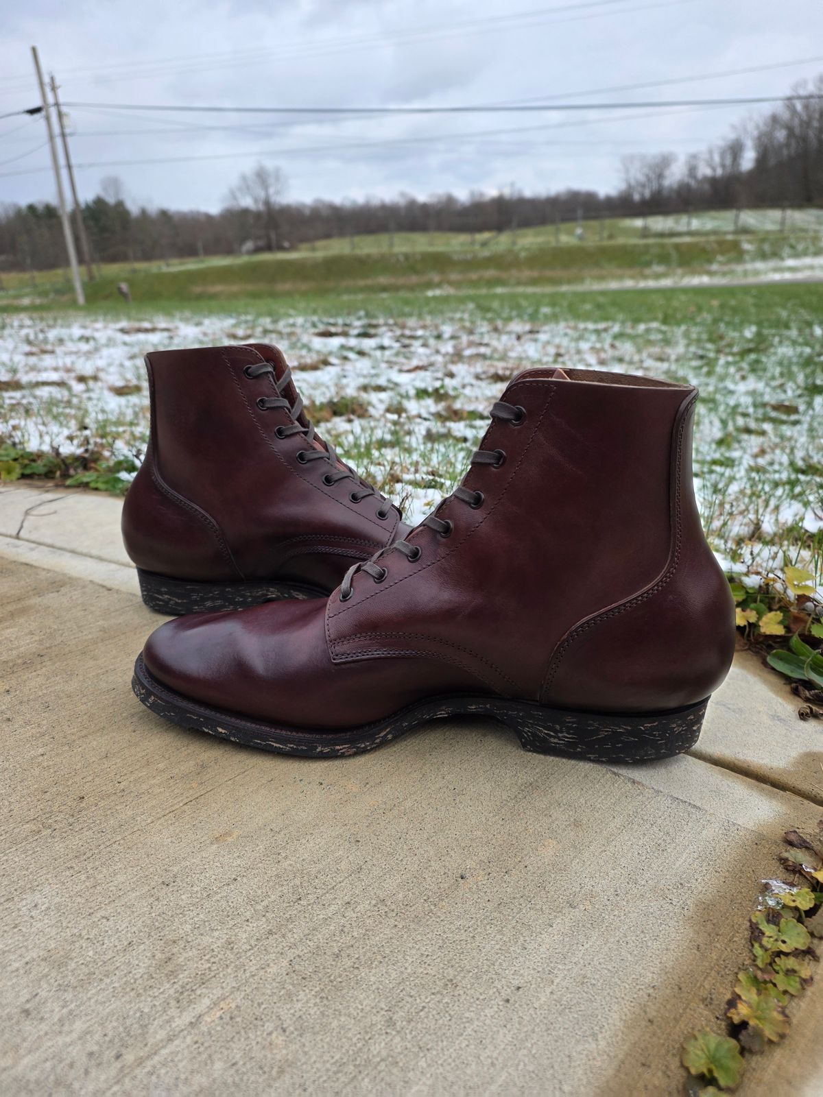 Photo by benderschweiz on November 28, 2025 of the Clinch Yeager Boots in Brown-Overdyed Horsebutt.