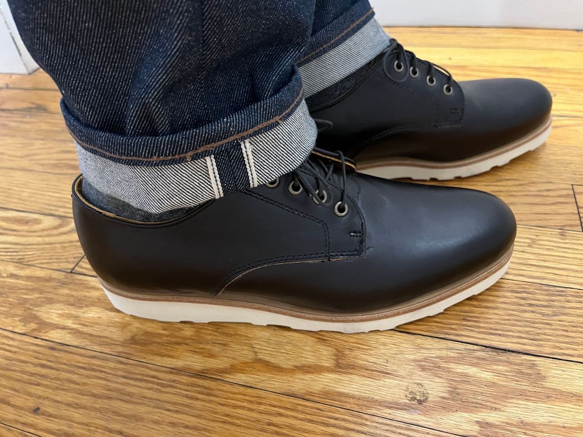 Photo by ewolarsky on October 8, 2024 of the Rancourt & Co. Dirigo Derby in Horween Black Chromexcel.