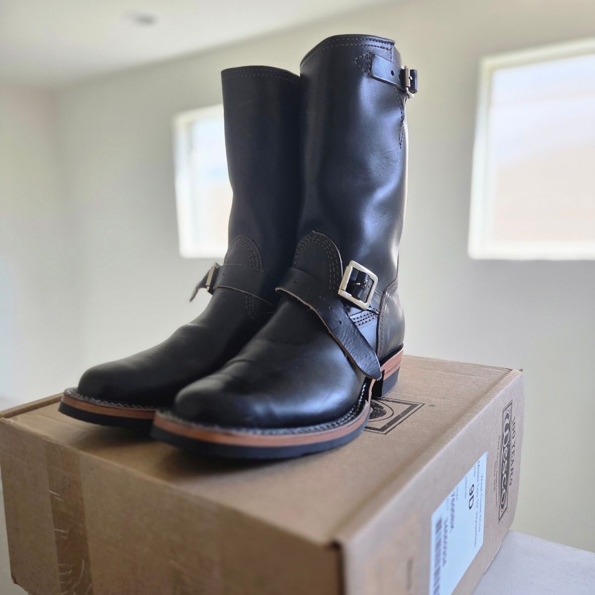 Photo by lurk on September 20, 2025 of the Wesco Mister Lou in Horween Black Chromexcel Horsehide.