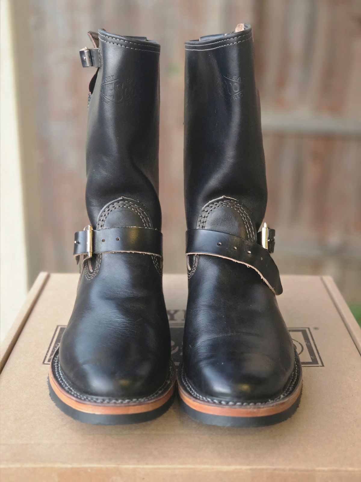 Photo by lurk on October 1, 2025 of the Wesco Mister Lou in Horween Black Chromexcel Horsehide.