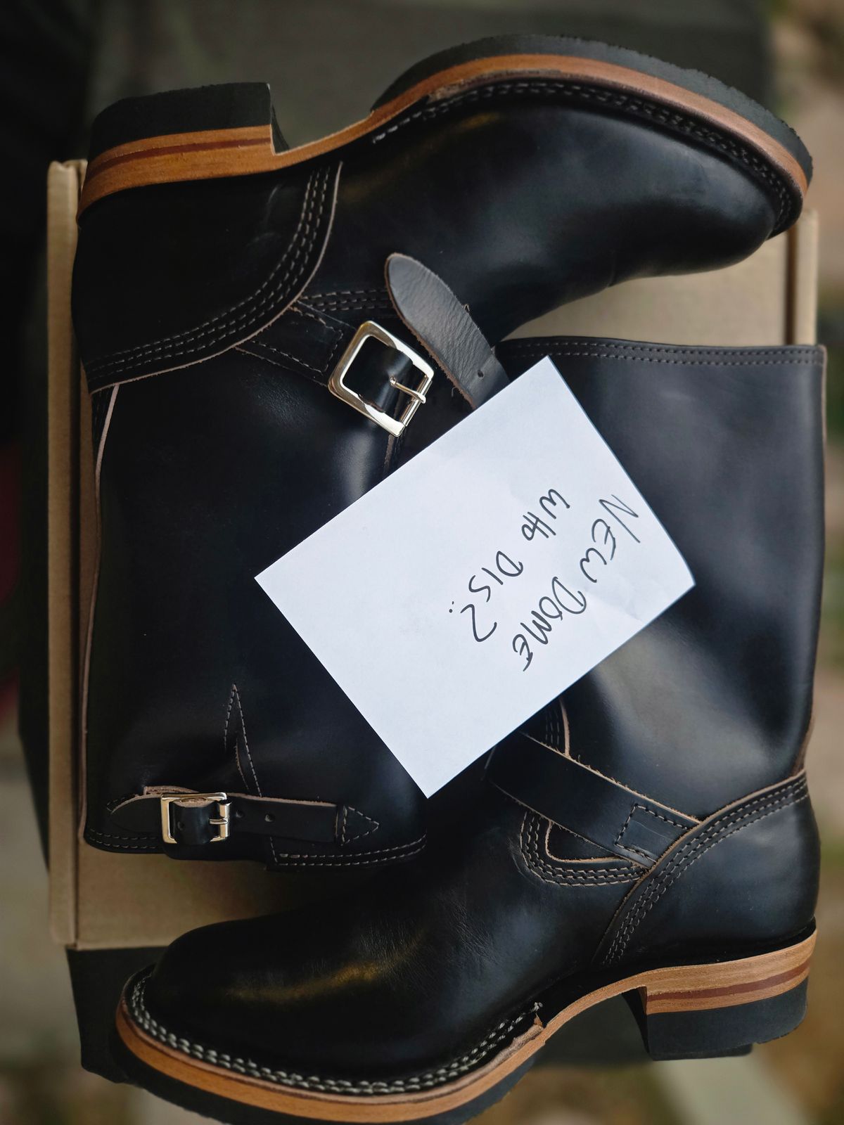 Photo by lurk on October 1, 2025 of the Wesco Mister Lou in Horween Black Chromexcel Horsehide.