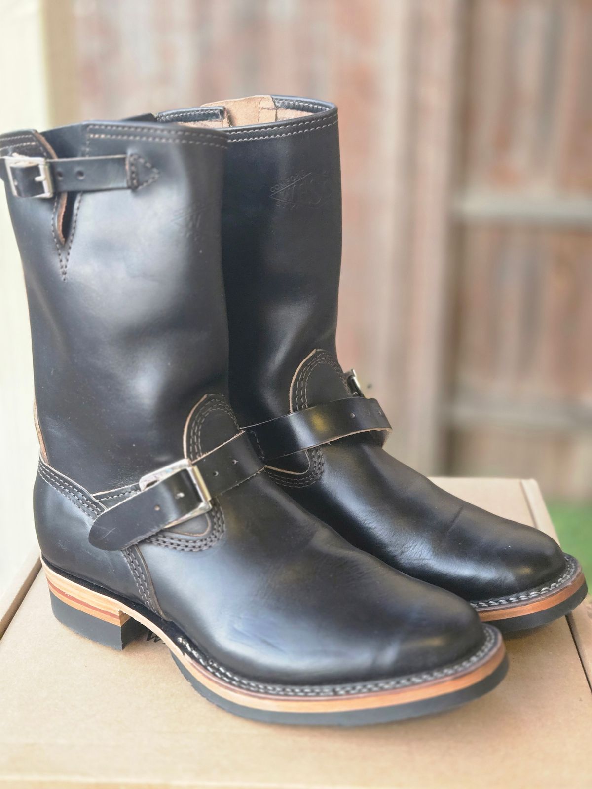 Photo by lurk on October 1, 2025 of the Wesco Mister Lou in Horween Black Chromexcel Horsehide.