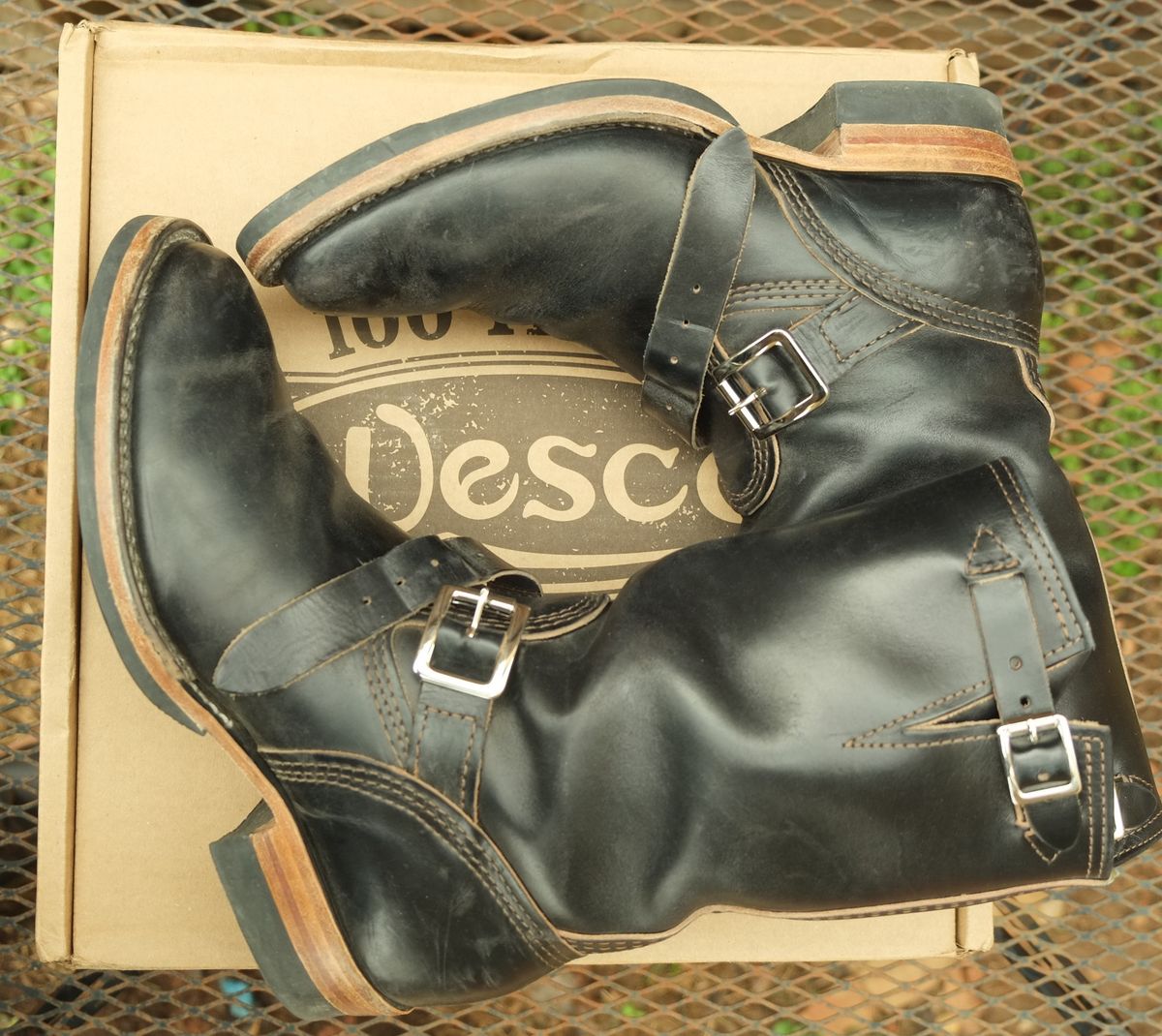 Photo by lurk on December 4, 2025 of the Wesco Mister Lou in Horween Black Chromexcel Horsehide.