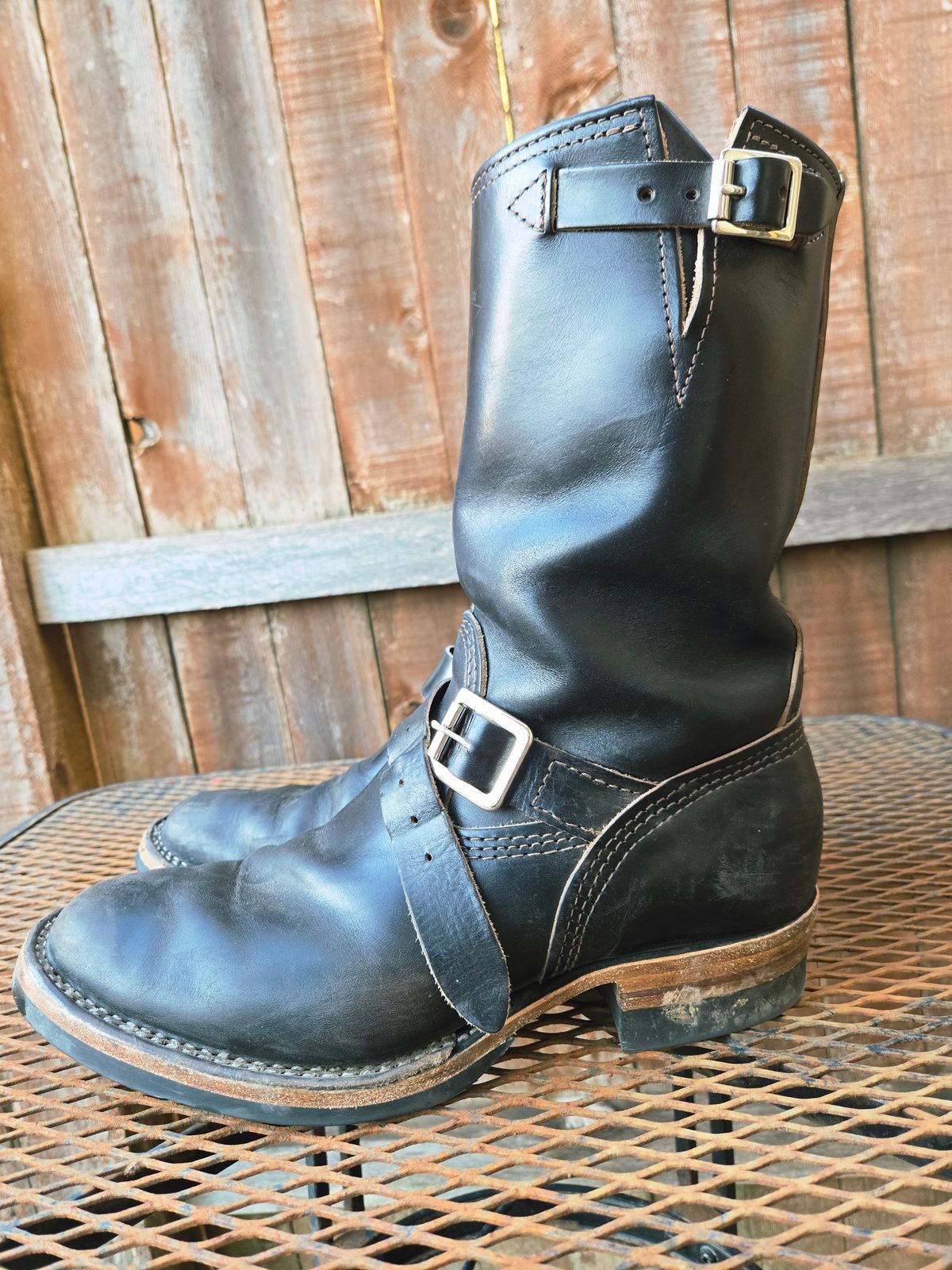 Photo by lurk on February 5, 2026 of the Wesco Mister Lou in Horween Black Chromexcel Horsehide.