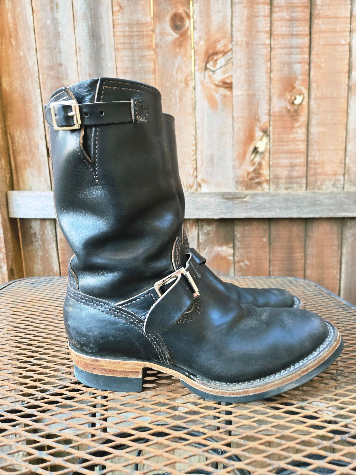 Photo by lurk on February 5, 2026 of the Wesco Mister Lou in Horween Black Chromexcel Horsehide.
