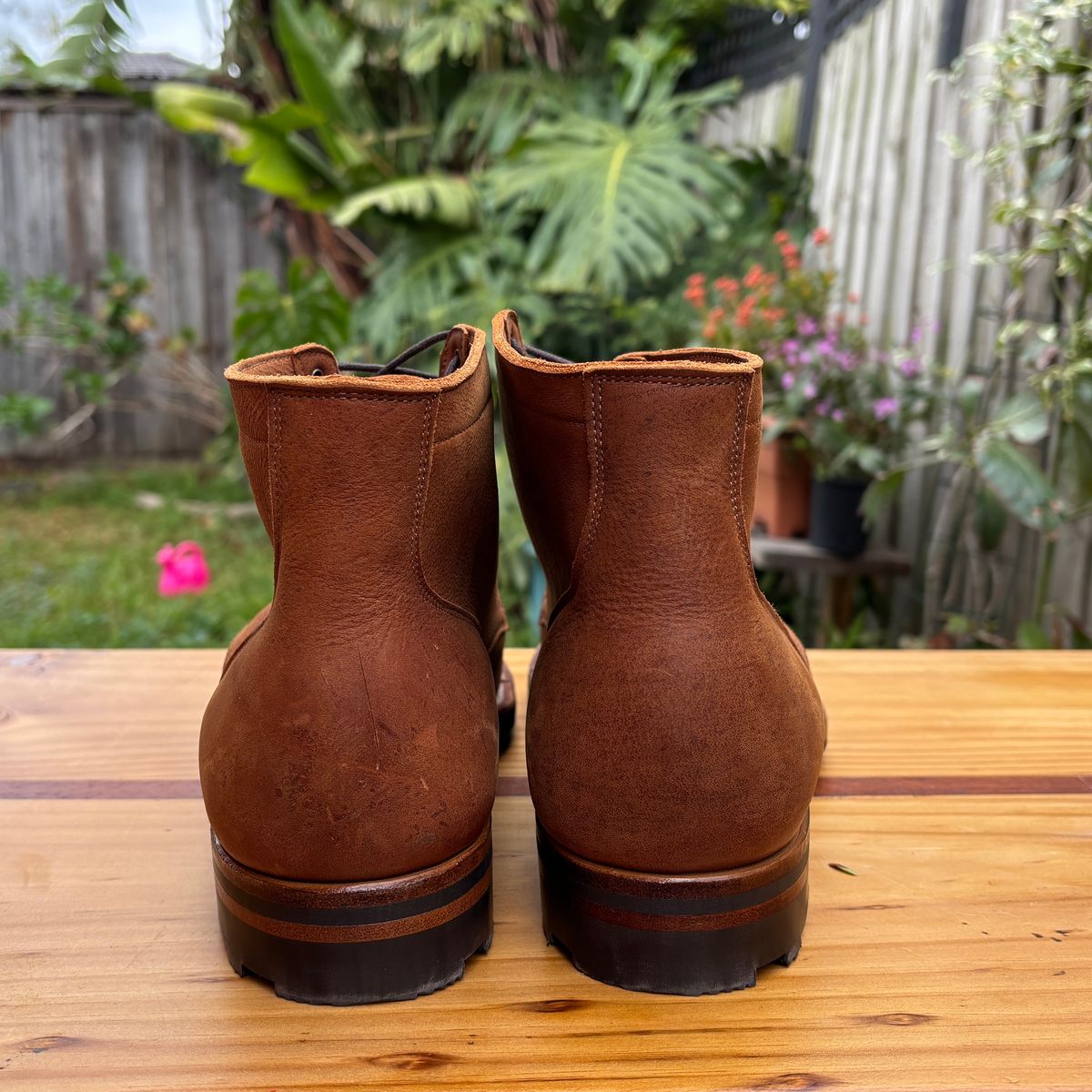 Photo by roycehamptontho on October 2, 2025 of the Viberg Service Boot in C.F Stead Nutmeg Waxed Kudu.