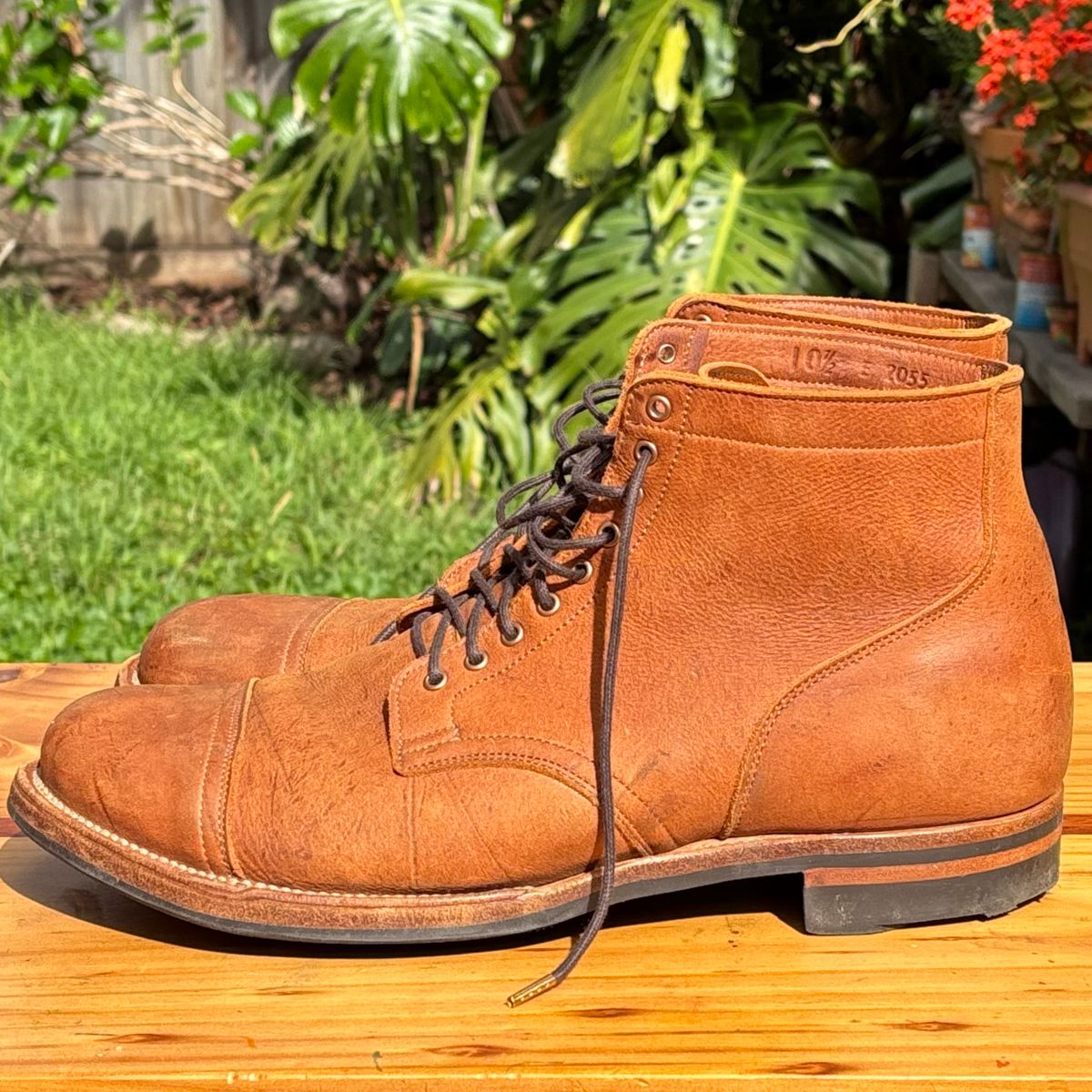 Photo by roycehamptontho on November 4, 2025 of the Viberg Service Boot in C.F Stead Nutmeg Waxed Kudu.