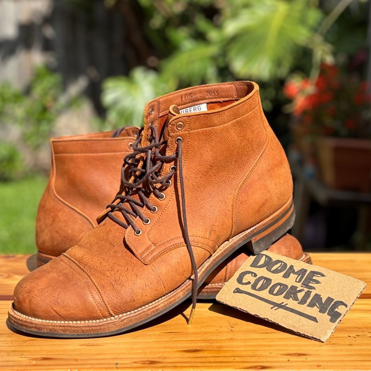 Photo by roycehamptontho on November 4, 2025 of the Viberg Service Boot in C.F Stead Nutmeg Waxed Kudu.