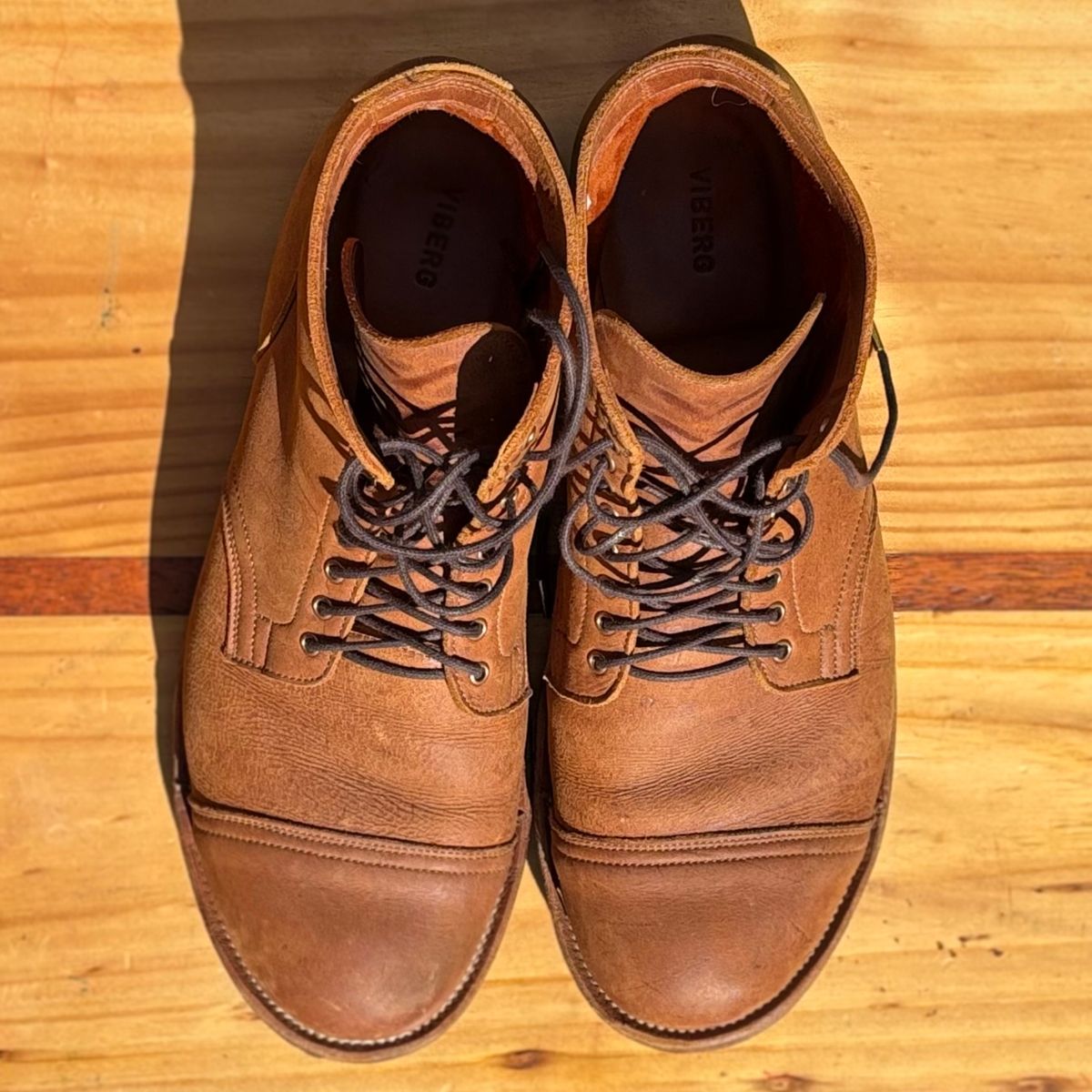 Photo by roycehamptontho on November 4, 2025 of the Viberg Service Boot in C.F Stead Nutmeg Waxed Kudu.