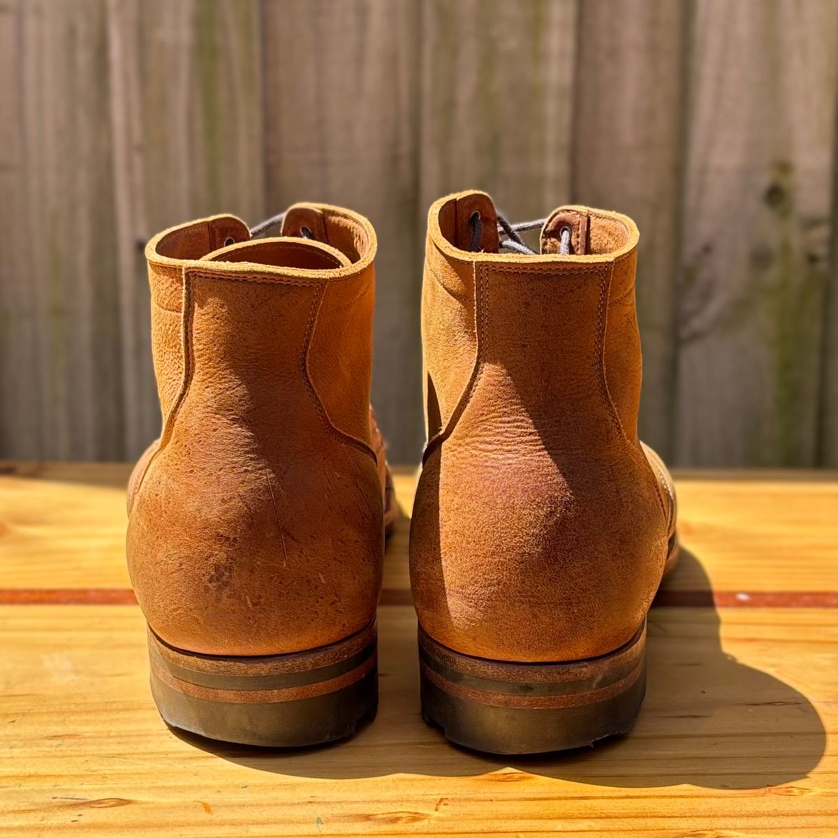 Photo by roycehamptontho on December 5, 2025 of the Viberg Service Boot in C.F Stead Nutmeg Waxed Kudu.