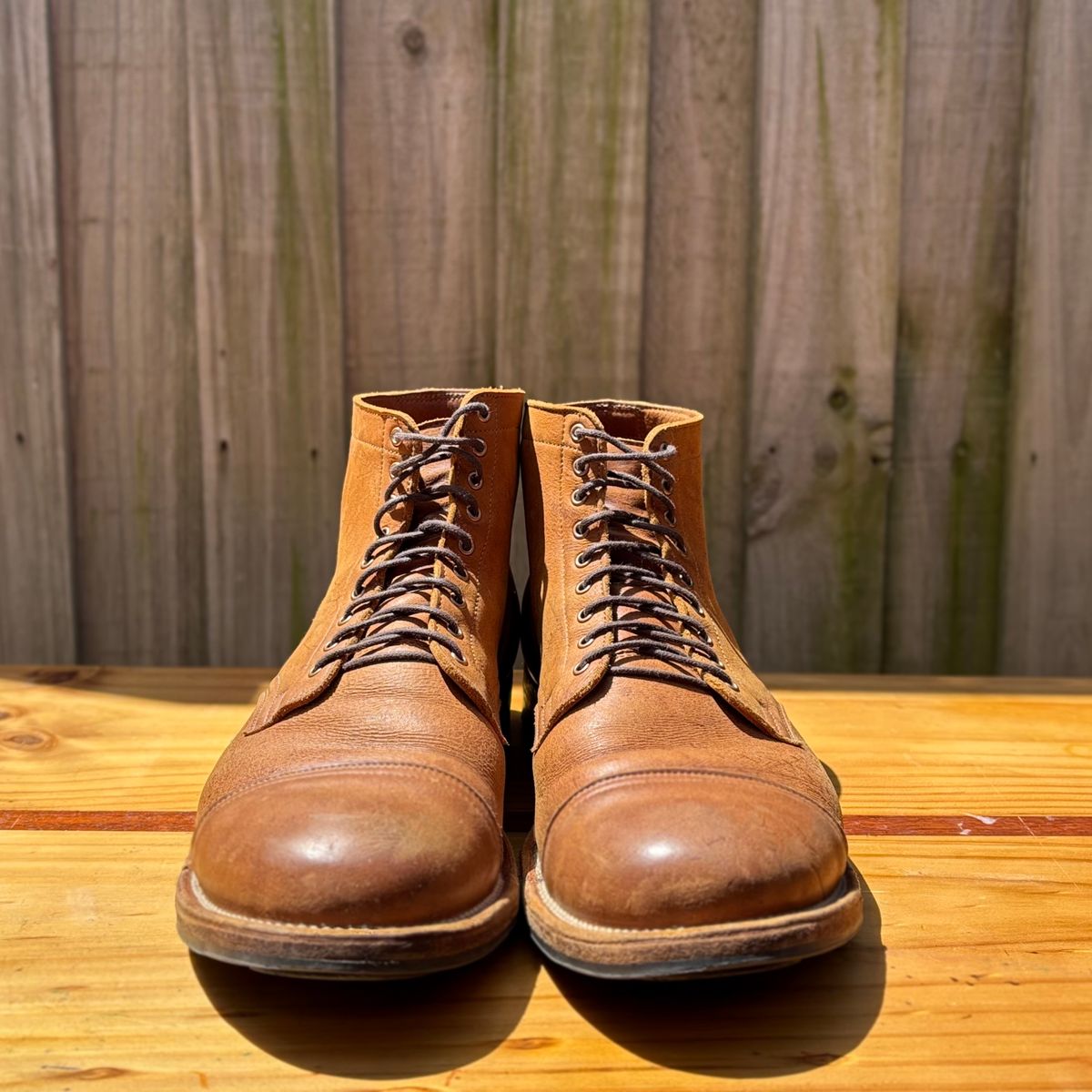 Photo by roycehamptontho on December 5, 2025 of the Viberg Service Boot in C.F Stead Nutmeg Waxed Kudu.