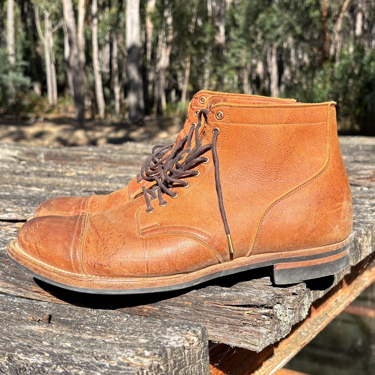 Photo by roycehamptontho on February 2, 2026 of the Viberg Service Boot in C.F Stead Nutmeg Waxed Kudu.