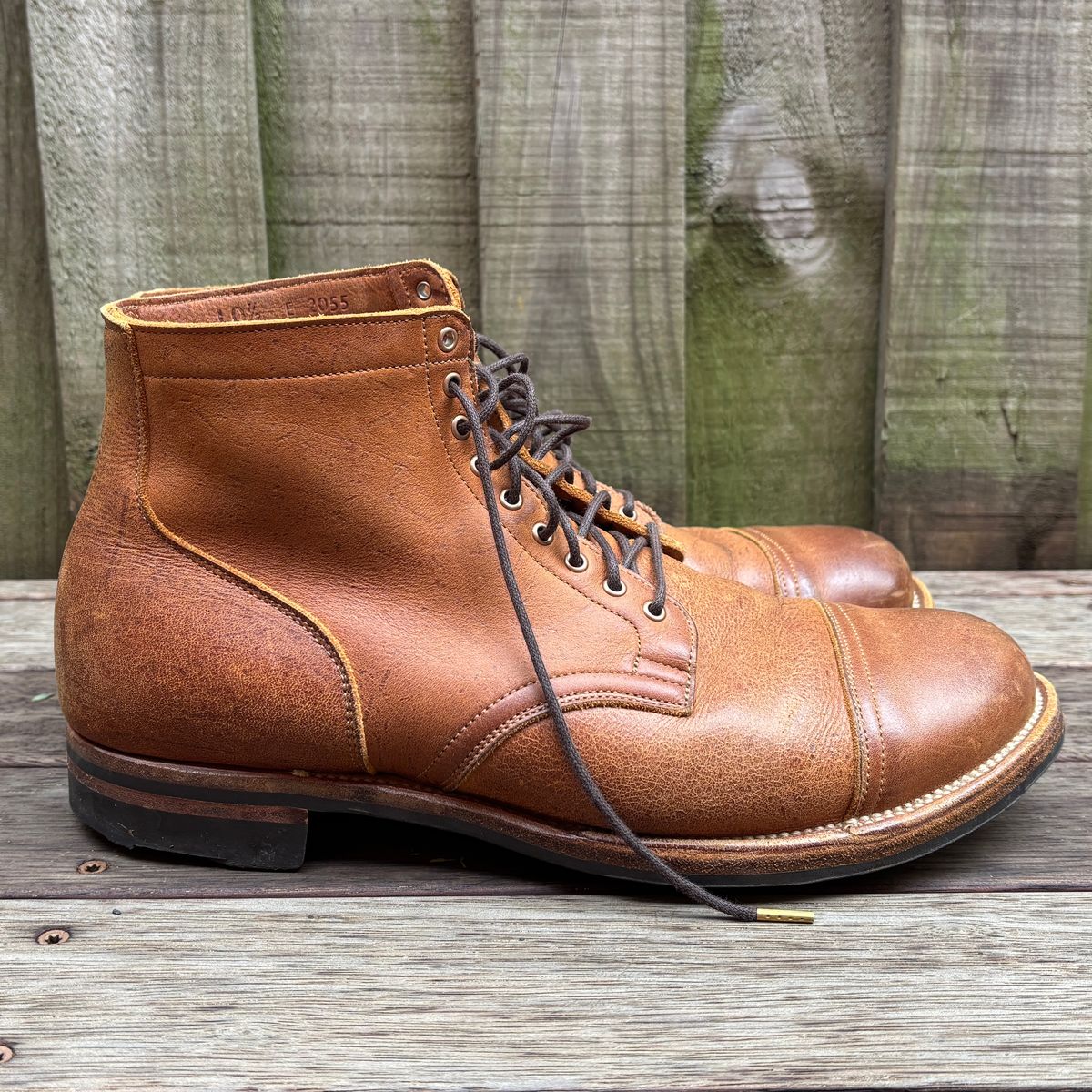 Photo by roycehamptontho on March 2, 2026 of the Viberg Service Boot in C.F Stead Nutmeg Waxed Kudu.