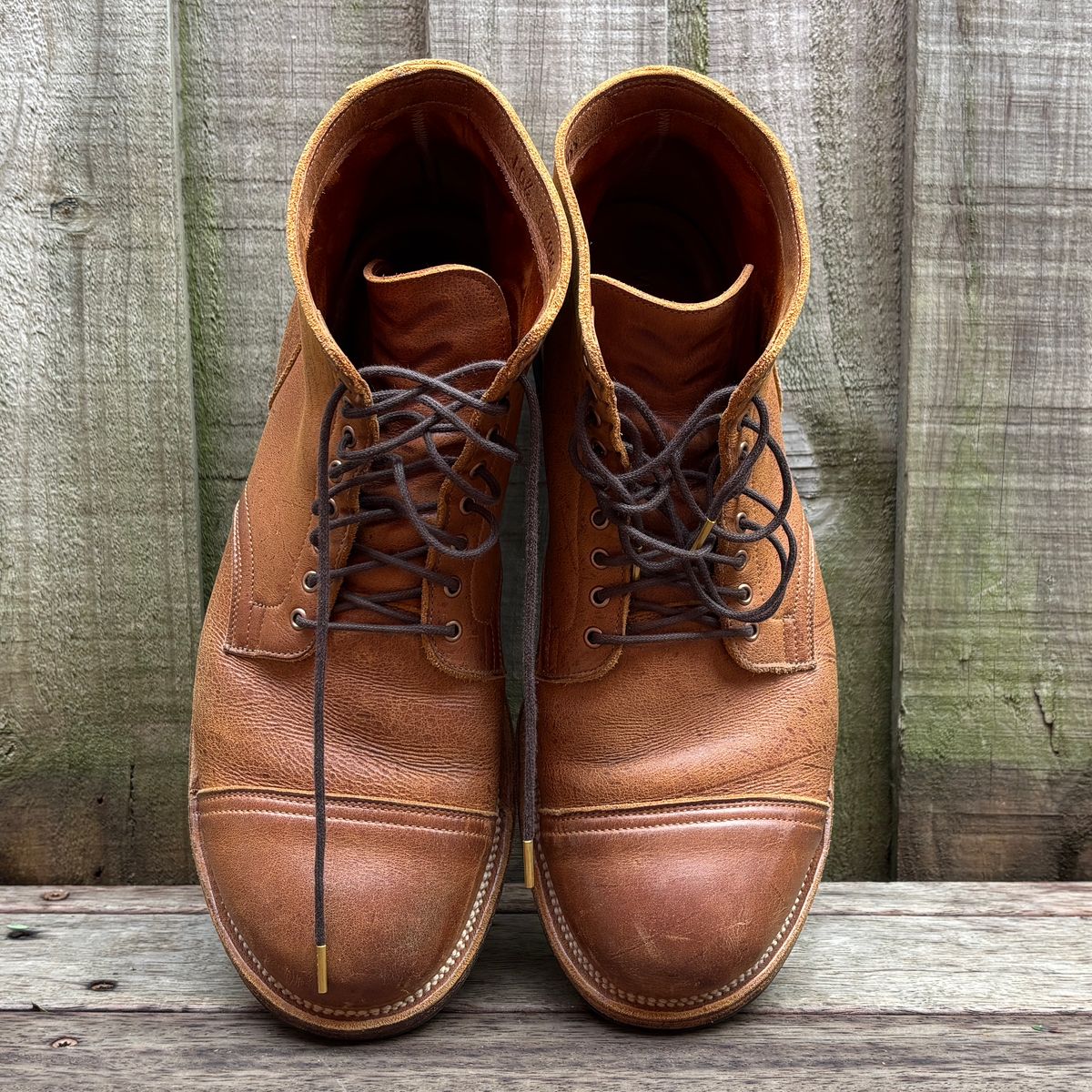 Photo by roycehamptontho on March 2, 2026 of the Viberg Service Boot in C.F Stead Nutmeg Waxed Kudu.