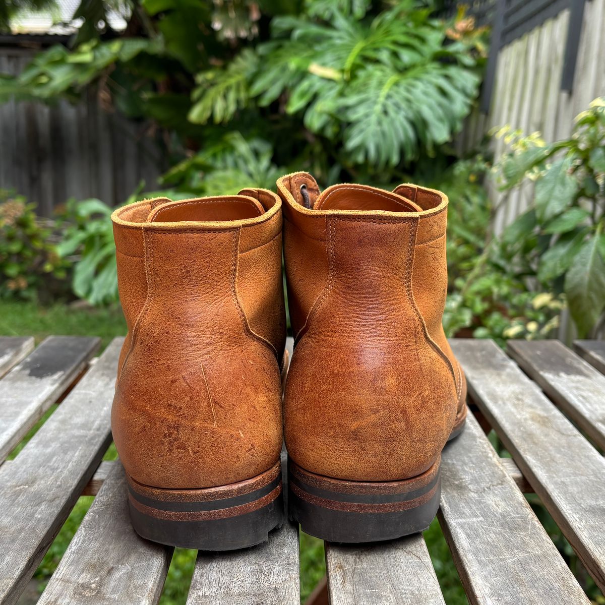 Photo by roycehamptontho on April 5, 2026 of the Viberg Service Boot in C.F Stead Nutmeg Waxed Kudu.