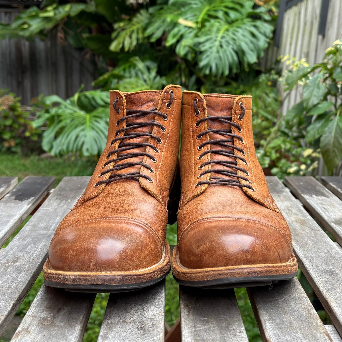 Photo by roycehamptontho on April 5, 2026 of the Viberg Service Boot in C.F Stead Nutmeg Waxed Kudu.