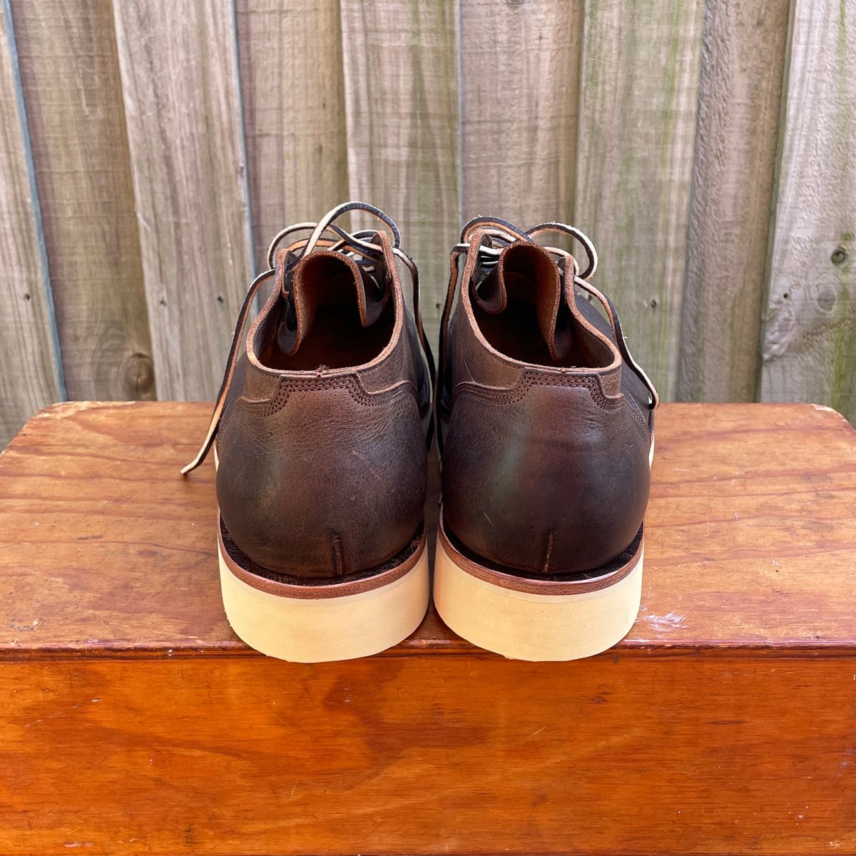 Photo by roycehamptontho on October 1, 2024 of the Viberg 145 Oxford in C.F. Stead Zulu Waxed Kudu.