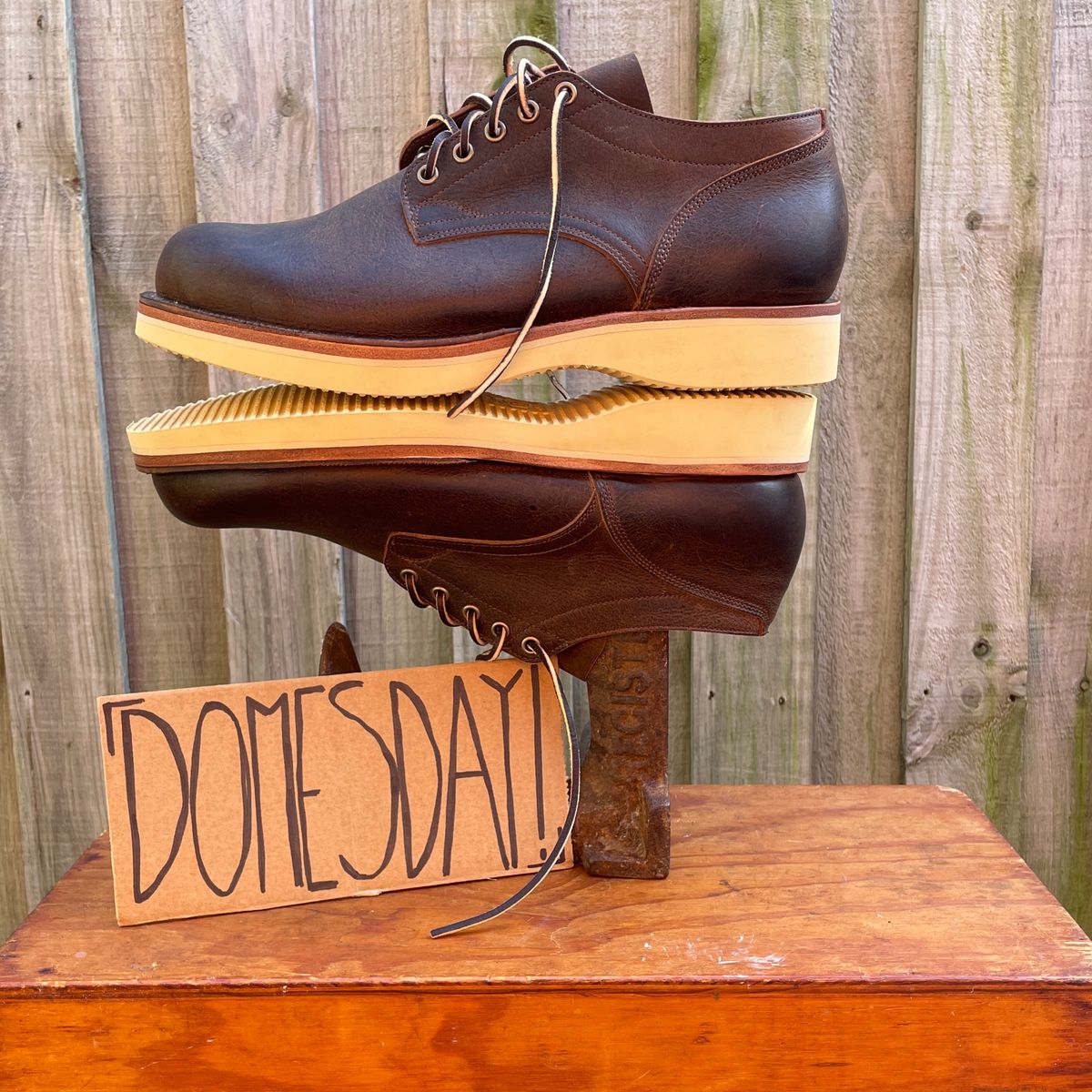 Photo by roycehamptontho on October 1, 2024 of the Viberg 145 Oxford in C.F. Stead Zulu Waxed Kudu.
