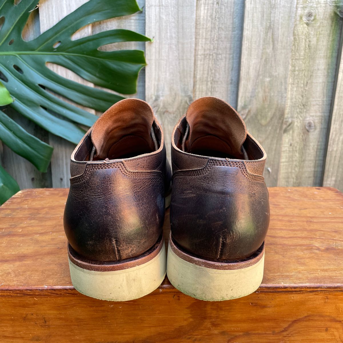 Photo by roycehamptontho on November 3, 2024 of the Viberg 145 Oxford in C.F. Stead Zulu Waxed Kudu.
